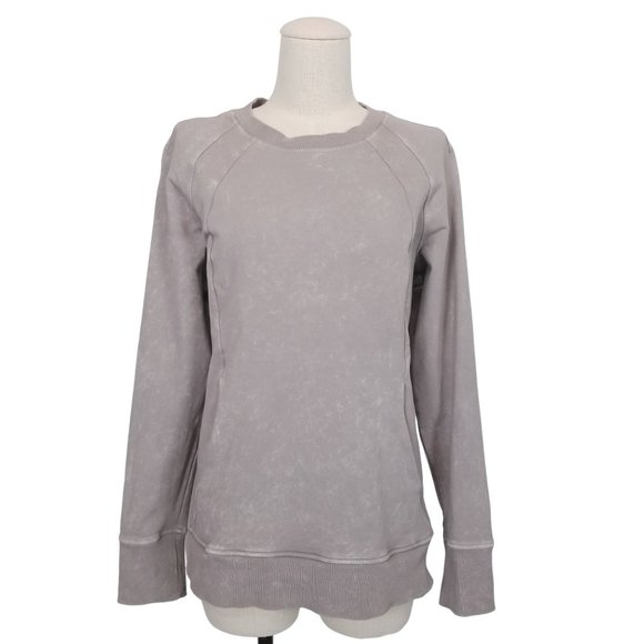 Lululemon Scuba Crew Wash Washed Dark Chrome Gray Sz 8